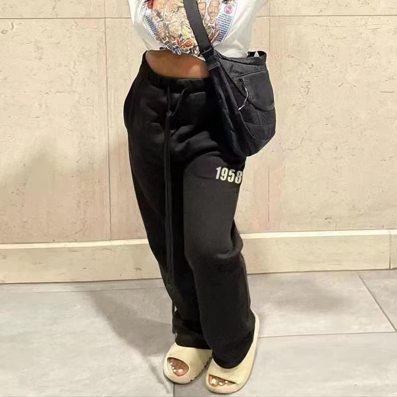 Womens Graphic Open Hem Sweatpants