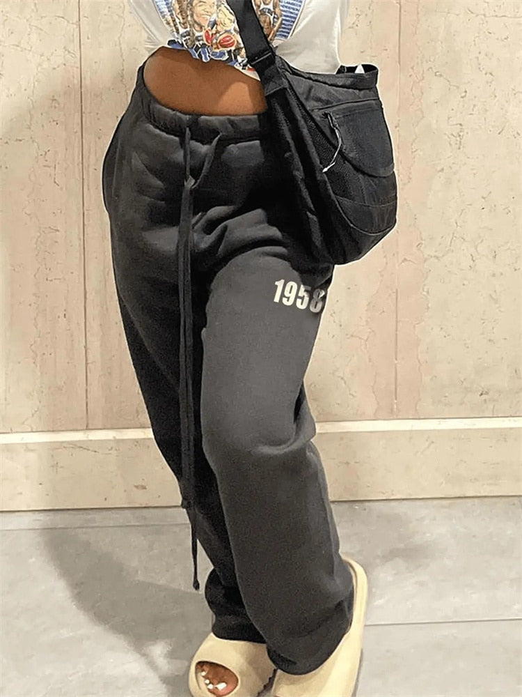 Womens Graphic Open Hem Sweatpants