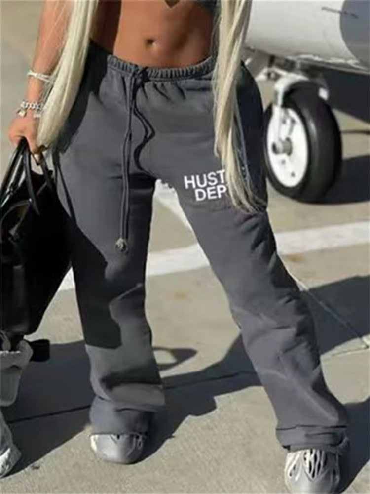Womens Graphic Open Hem Sweatpants