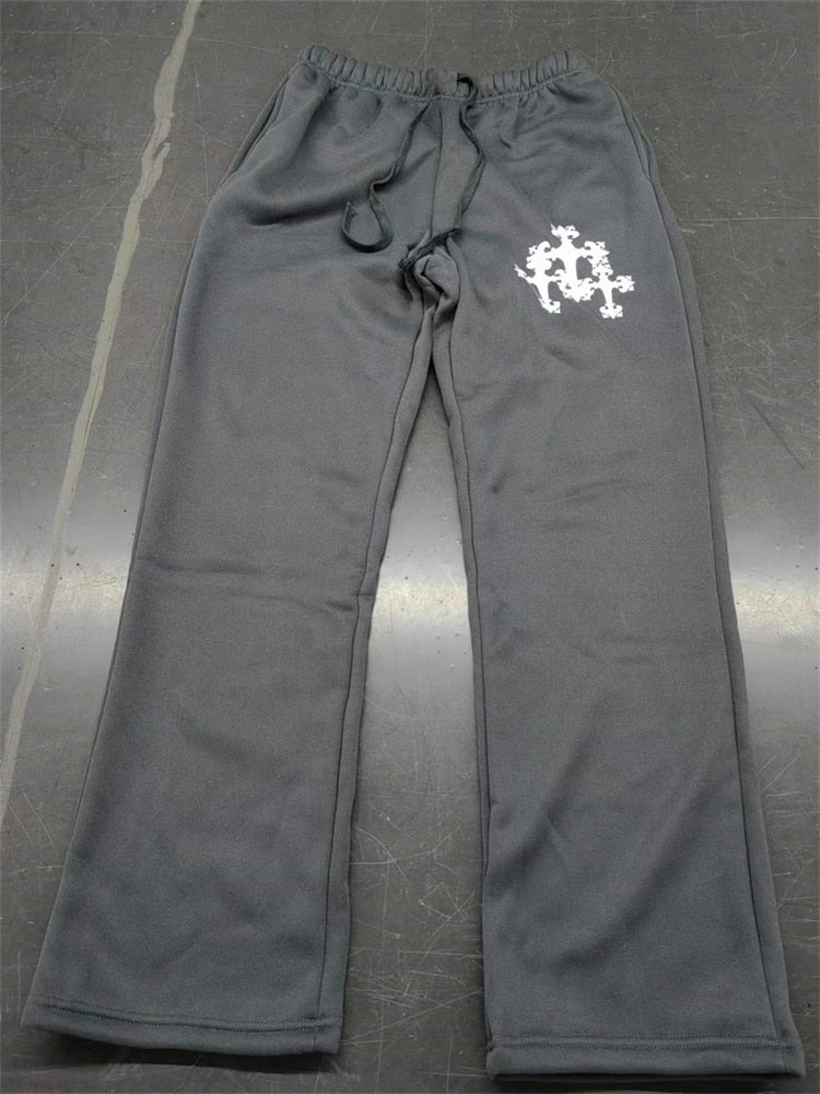 Womens Graphic Open Hem Sweatpants