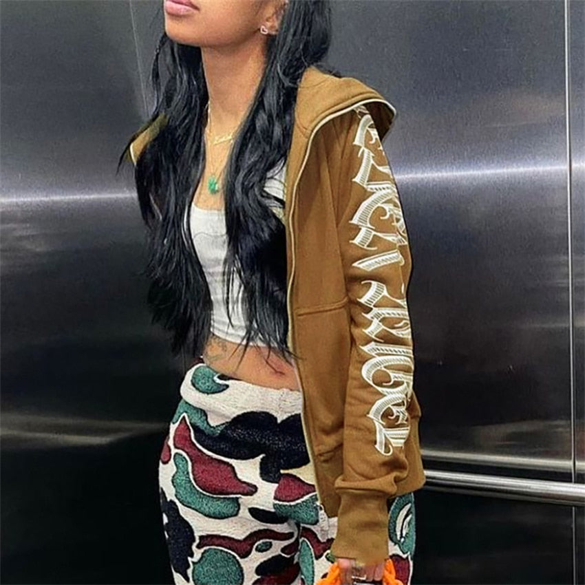 Womens Letter Graphic Raglan Sleeve Hoodie