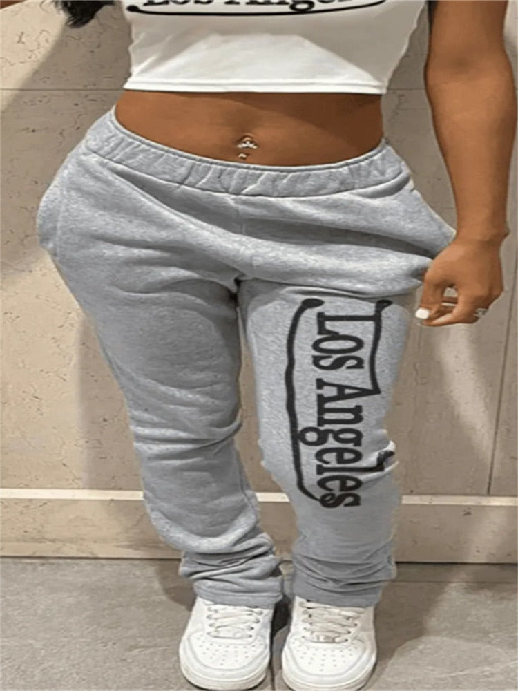 Womens Graphic Open Hem Sweatpants